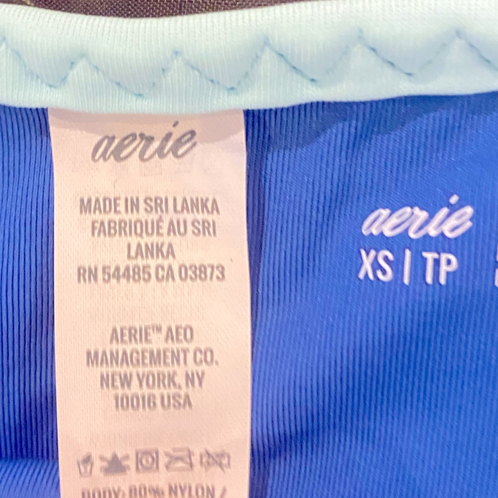 NWT Aerie Bikini Bottoms XS | Blue + Lime Trim | $24.95 MSRP - Picture 3 of 5